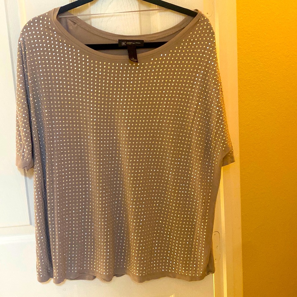 Inc grey sparkle top size 1x worn once